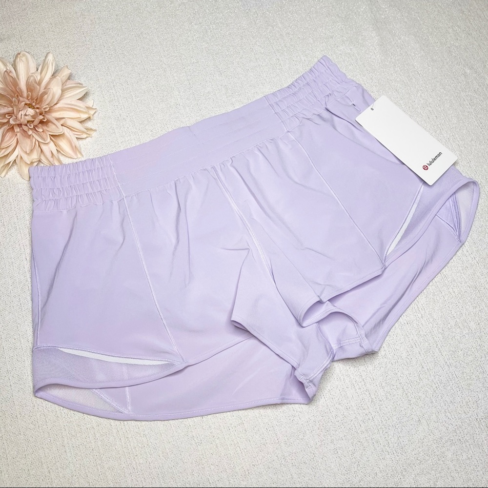 Lululemon Hotty Hot Hi Rise Gym Shorts Lavender - Picture 6 of 9